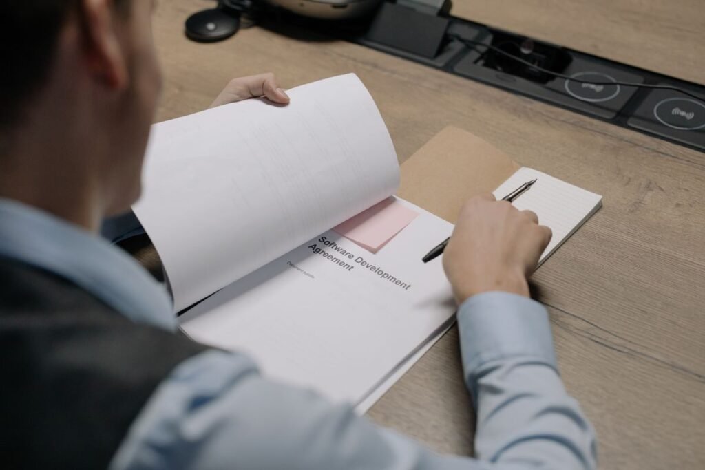 Reviewing figures at a desk